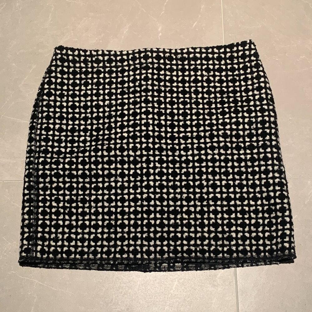 Opus Black & White Wool-Blend Pencil Skirt – Medium (EU 38) – Preppy Workwear